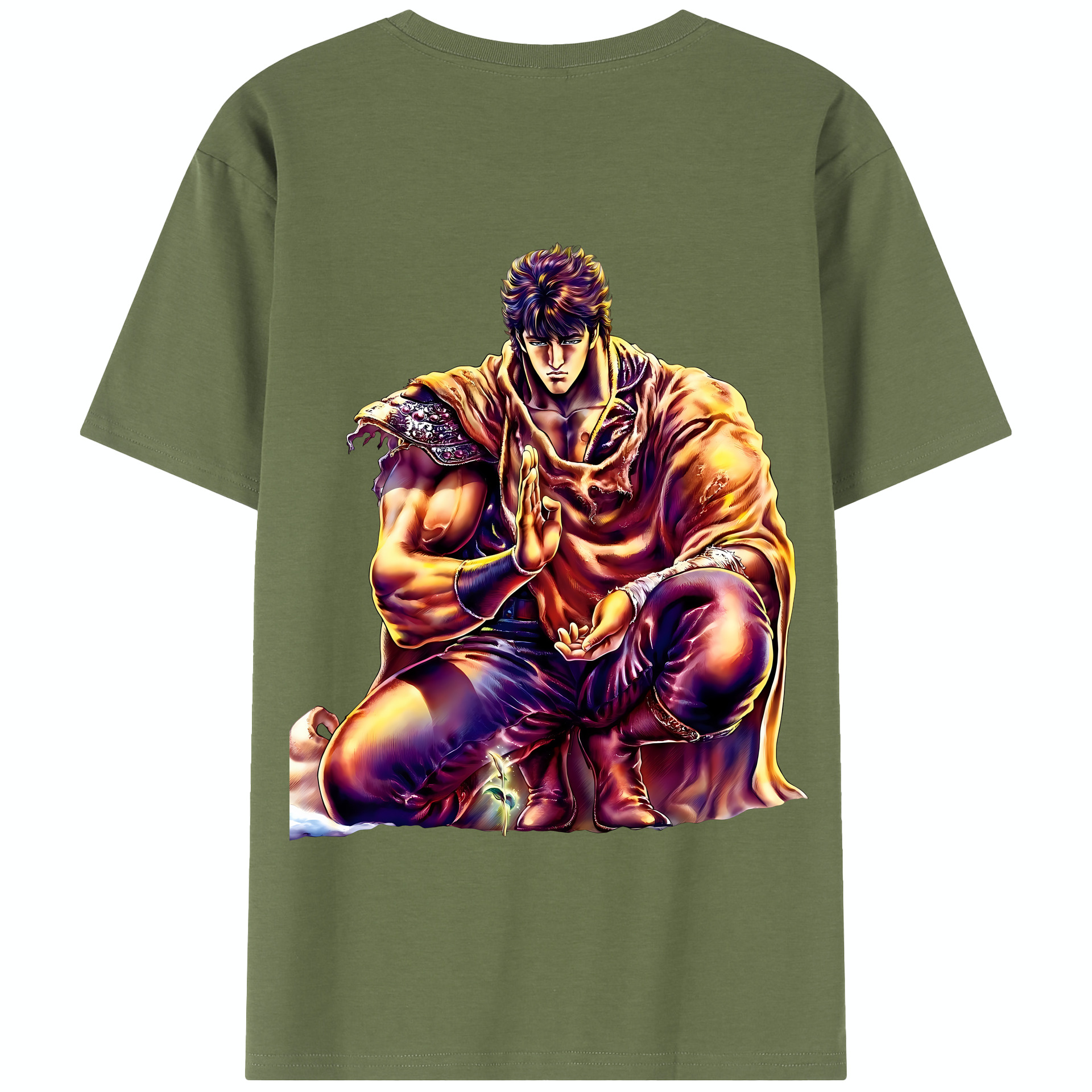 （画像用） 北斗の拳 Fist of the North Star 綿100％半袖Tシャツ（背面プリント）